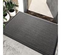 Cozary Paillasson Interieur 43 x 75cm, Silicone Tapis de Porte Anti-salissures, Tapis d'Entrée Antidérapant et Lavable en Machine, pour Chien, Entrée, Porte et Couloir, Gris