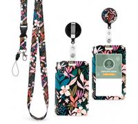 Cozary Porte Badge avec Tour de Cou Détachable, Porte Carte Rétractable avec Clip, Étui pour Carte d’Identité, Badge, Carte d’Accès et Carte Professionnelle