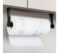 Cozary Porte Papier Toilette en Alliage d'Aluminium, Support Papier Toilette Auto-adhésif sans Perçage, pour Salle de Bain, Cuisine, Toilettes, à Coller ou à Percer, Noir