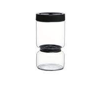 Cozary Pot Pour Cornichons, 930ml Pot à Cornichons avec Passoire Flip, Bocal Cornichon Retournable, Récipient Hermétique en Sablier, pour Les Olives, Jalapeños, Betteraves, Noir