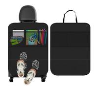 Cozary Protections Dossier de Siège Voiture, 70x50 cm Organisateur Voiture Enfant, Protection Siege Auto Enfants avec 2 Grandes Poches, Tissu Oxford Impermérable Anti-salissures