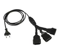 Cozary Rallonge Électrique Multiprise pour Intérieur avec 3 Prises, Directement Branchable - Fiche Plate Ultra-Fine et Câble Plat de 3m (250V/2.5A Max), Blanc