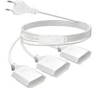 Cozary Rallonge Électrique Multiprise pour Intérieur avec 3 Prises, Directement Branchable - Fiche Plate Ultra-Fine et Câble Plat de 3m (250V/2.5A Max), Blanc