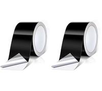 Cozary Ruban Adhésif Aluminium Noir, 50mmx20m Ruban Scellant Métallique En Aluminium Pour Conduits D'air Haute Temperature,Isolation & Barrière contre Vapeur pour Tuyaux Métalliques (Lot de 2)