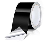 Cozary Ruban Adhésif Aluminium Noir, 50mmx20m Ruban Scellant Métallique En Aluminium Pour Conduits D'air Haute Temperature,Isolation & Barrière contre Vapeur pour Tuyaux Métalliques