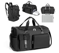 Cozary Sac de Sport Homme Femme - 42L Grande Capacité Sac de Voyage - Tissu Oxford Imperméable - Sac 3-en-1 -Compartiments Multiples - pour Sport Voyage Affaires - Noir