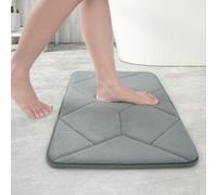 Cozary Tapis de Bain 60 x 40 cm, Tapis de Bain en Mousse à Mémoire de Forme, Tapis de Douche Absorbant, Lavable en Machine, Antidérapant, pour Le Salon, la Salle de Bain, la Douche, la Baignoire
