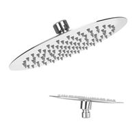 Cozary Tete de Douche Inox Ronde 20cm/8 Pouces, Haute Pression Pommeau Douche Buses Anti Calcaire，Filetage G1/2'', Installation Facile sans Outil, Chromé