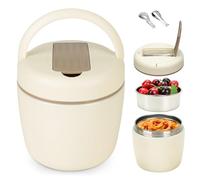 Cozary Thermos Alimentaire Chaud 1200ml, Boîte Alimentaire Isotherme,Acier Inoxydable 304 Boite Isotherme Repas Chaud avec Cuillère,sans BPA, pour Ecole, Bureau, Camping