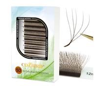 COZBIRD Extension Cils Bouquet Prefait Cils w 5d Marron Volume Russe Extensions de Cils Easy Fan 12 rangées Noir 0.07 D curl 8-15mm Mix