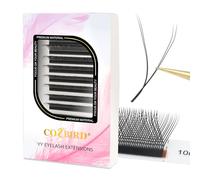 COZBIRD Extension Cils yy 2d Bouquet Prefait Volume Russe Naturel Y Lashes 12 Rangées noir mat 0.07 C curl 10mm