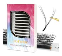 COZBIRD Extension Cils yyy (3d yy) 6d Bouquet Prefait Mega Volume Russe Naturel noir mat 0.07 C curl 8-15mm Mixte