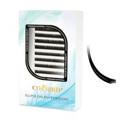 COZBIRD Extension De Cils Flat Ellipse Cils a Cils Inférieur Individuels Naturel 12 rangées (0.20 J curl 6mm 7mm 8mm Mixte)