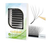 COZBIRD Extensions de cils W 5d Bouquet Prefait Volume Russe Extension Cils Easy Fan 12 rangées Noir Mat 0.07 C curl 13mm