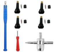 COZERI 7 Pièces Demonte Valve Pneu, Outil de Démontage de Valve de Pneu avec pour Voiture et Moto, Kit Complet pour Valves Tubeless et Noyaux de Valve, Accessoires Pratiques pour Montage et Entretien