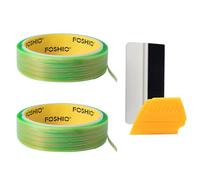 COZERI Lot de 2 rouleaux de ruban adhésif en vinyle de 5 m sans couteau pour voiture avec 4 raclettes, film de changement de couleur de véhicule, kit de ruban de finition sans couteau, outils de