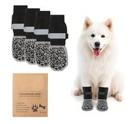COZERI Lot de 4 paires de chaussettes antidérapantes pour chien - Avec poignées - Protection contre les blessures des pattes Pawz - Pour chiens âgés, planchers en bois dur - Marche intérieure