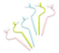 COZERI Lot de 6 brosses de toilette en forme de U avec nettoyeur de bordures, petite brosse de WC courbée, avec manche long et poils denses pour un nettoyage en profondeur, brosse de bord des