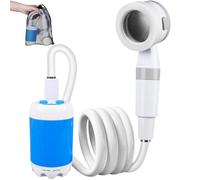 cozidia Douche de camping mobile avec pompe à eau rechargeable, pommeau de douche portable léger pour camping, randonnée, plage, entretien jardin et lavage voiture
