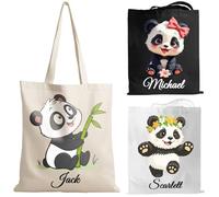 Cozifitgear Sac fourre-tout personnalisé pour la fête des mères pour femme, panda, sac de transport personnalisé, sac de courses réutilisable, cadeaux pour maman, demoiselles d'honneur, enterrement de