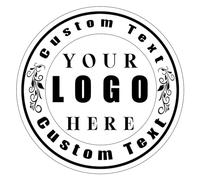 Cozifitgear Tampon logo personnalisé à double bordure ronde - 3 lignes de texte - Tampon en caoutchouc auto-encreur - Noir