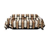 COZIHN Housse de Canapé Fausse Fourrure Lapin, Plaid Canapé Grande Taille Doux & Épais, Jeté de Canapé Protection Anti Griffe Chat Chien, Couverture Polaire Chaude Hiver (Khaki,180 * 480cm)