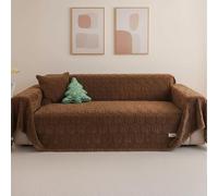 COZIHN Housse de Canapé Motif Citrouille, Plaid Chenille Épais Grande Taille, Jeté de Canapé Doux et Chaud Hiver Noël, Protection Canapé Chat Anti Griffe Lavable (Marron,180 * 150CM)