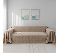 COZIHN Housse de Canapé Motif Citrouille, Plaid Chenille Épais Grande Taille, Jeté de Canapé Doux et Chaud Hiver Noël, Protection Canapé Chat Anti Griffe Lavable (Kaki,180 * 230CM)