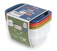 Cozihom Boîte de rangement pour aliments, boîte de rangement pour préparation de repas, réutilisable, empilable avec évent à vapeur, passe au micro-ondes et au lave-vaisselle, 400 ml, lot de 5