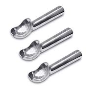 Cozihom Lot de 3 cuillères à glace en aluminium de 60 ml, poignée conductrice de chaleur, antiadhésive et facile à utiliser, design simple en aluminium monobloc facile à démouler