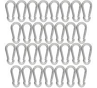 Cozihom Lot de 30 mousquetons M4 en acier inoxydable de 3,9 cm pour porte-clés, camping, pêche, randonnée, voyage