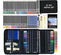 Cozii Ensemble de 97 crayons de couleur pour croquis et coloriage, fournitures artistiques professionnelles avec carnet de croquis