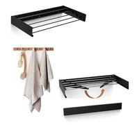 Cozility Étendoir mural - Extensible pour intérieur et extérieur - Facile à monter au mur - Prend peu de place - Capacité de charge de 25 kg - 70 cm - Anthracite - Élégant, compact, efficace ! (70 cm)