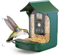 Cozion Mangeoire Oiseaux Camera Intelligent - HD 1080P Mangeoire Oiseaux Exterieur Camera Capture Auto D'Images/Vidéos Camera Nichoir avec Panneau Solaire Etanche IP65 Camera pour Oiseaux