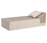COZIP par douzefevrier | Lit de piscine JULIE | COZIP TIssu batyline eden beige et tissu créateur Elitis / UMBRELLA | 200 x 88 x h38 cm