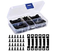 Cozlly 100 Pièces Crochets pour Cadre Photo avec 200 Vis, Photo Crochet Cintre Dents de Scie Suspendu Cintre à Double Trou, pour Cadres Photo Affiches Peintures Horloges Murales Œuvres d'art (Noir)