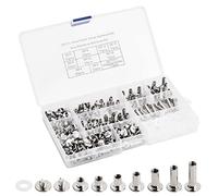 Cozlly 230 Pièces Set Vis Chicago, Rivets de Reliure, Kits de Vis de Reliure Inox, Rivet à Visser avec Boîte de Rangement pour Cuir, Album Photo, Décoration, Livres, Vêtements, Bricolage