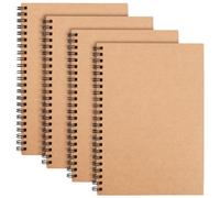 Cozlly 4pcs De Note A5 Spirale, 120 Pages/60 Feuilles Carnet De Notes À Spirale A5 Ligné, Couverture Spirale Kraft A5 Pour Étudiants Enseignants Journal De Voyage, Mémos Ou Les Graffitis