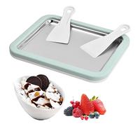 Cozlly Machine à Crème Glacée Instantanée, Plaque à Glace Roulée, Plateau Ice Cream Rolls Machine, Machine à Glace Roulée, Plaque Glace Ice Roll avec 2 spatules pour Yaourt, Gelato