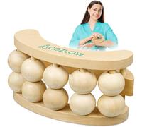 Cozlow - Rouleau de massage en bois - Rouleau de massage à main pour le dos, le cou, les bras et les jambes - Favorise le drainage lymphatique