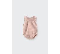 Cozmo - Barboteuse éponge rayée coton bio Rose - 06 mois