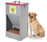 COZOFU Mangeoire automatique pour chien avec roues, distributeur de nourriture par gravité en acier galvanisé robuste de 11,3 kg - Station de nourriture roulante facile à déplacer pour une utilisation