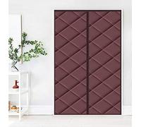 Cozomiz Isolant Thermique Isolation Porte Avec Magnétique Moustiquaire Rideau De Porte Isolant Coton Rideau d'occultation Coupe-vent Imperméable Isolation Phonique 90x200cm Marron