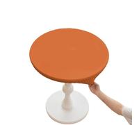 Cozomiz Nappe en Faux Cuir Couverture de Table Ronde Élastique Ajustée Antidérapant Protecteur De Table Imperméables Nappe Enduite 130cm Orange