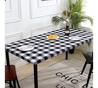 Cozomiz Nappe en Vinyle Couverture de Table Élastique Ajustée en Flanelle Antidérapant Protecteur De Table Lavable Nappe Enduite Rectangulaire 122x61cm Style 3