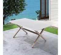 Cozomiz Nappe en Vinyle Couverture de Table Élastique Ajustée en Flanelle Antidérapant Protecteur De Table Imperméables Nappe Enduite Blanc 120x60cm Coupe Ajustée Rectangulaire