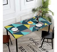 Cozomiz Nappe en Vinyle Couverture de Table Élastique Ajustée en Flanelle Antidérapant Protecteur De Table Lavable Nappe Enduite Rectangulaire 122x61cm Style 10