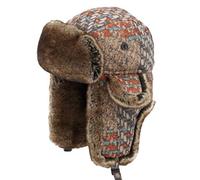 Cozomiz Unisex Chapka Bordure en Fourrure Chapeaux Tricoté Bonnet Aviateur d'hiver Chasse Casquette pour Adultes Bonnet de Russie Tricot Boho Orange 2 Small