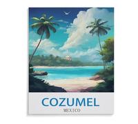 Cozumel Mexico Poster，Adultes Puzzle 1000 Pièces pour Adolescents Adultes Jeux De Casse-tête Amusants Puzzle en Papier（38x26cm）-J53