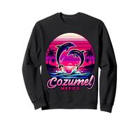 Cozumel Mexique avec palmiers, coucher de soleil et dauphins Sweatshirt
